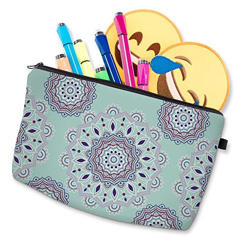 Deanfun Cosmetic Bag for Women, Mandala Flowers Waterproof Makeup Bags Roomy Toiletry Pouch Travel Accessories Gifts (51456) - color: 51456