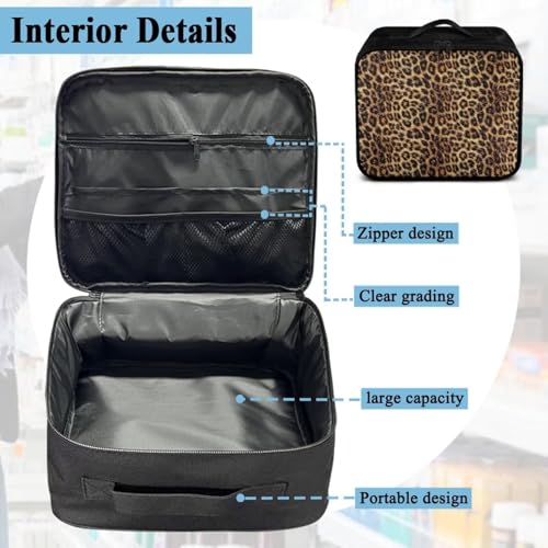 Empty First Aid Bag Leopard Print Medical Bag Empty Large Capacity for Home Office and Travel Use Lightweight Washable Soft Fabric - color: Leopard Print