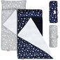 Toddler Nap Mat 2 Pack, Nap Mat for Toddlers Preschool, Daycare and Fleece Minky Blanket, Lightweight, Soft, Gray and Navy - color: Gray and Navy (Pack of 2)