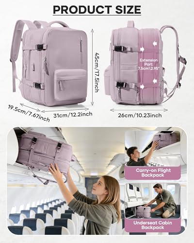 Vacuum Seal Backpack for Travel with Air Pump Compression Vacpack Personal Item Carry on Flight Approved Daypack Laptop Space Saver Bags Storage with Vacuum System Travel Bag Women Men Lotus Pink - color: A20-lotuspink