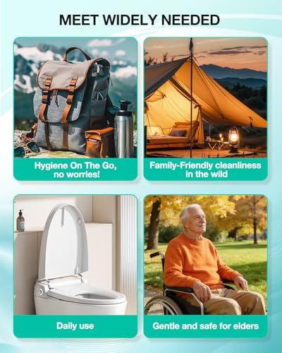 Portable Bidet Toilet Aid Wiper Tool Set for Travel - 400ML Bottle - 800mAh - 3 Pressure Modes - IPX7 Waterproof - Compact Design with Dust Bag for Daily Cleaning & General Use (500ml)