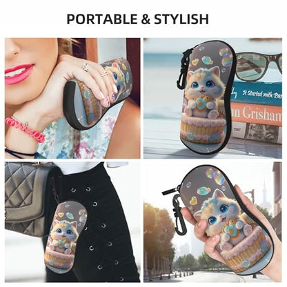 Portable Leather Glasses Case Anti-pressure Glasses Bag Coin Purse Storage Bag Suitable for Men and Women - color: J