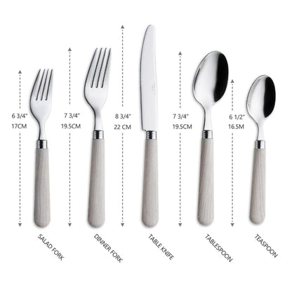 ANNOVA Silverware Set Stainless Steel Colorful Tableware Kitchen Flatware Set Utensils, Includes Dinner Knives, Forks, Spoons, Salad Forks & Dessert Spoons (Wood, 20 Pieces) - color: Wood