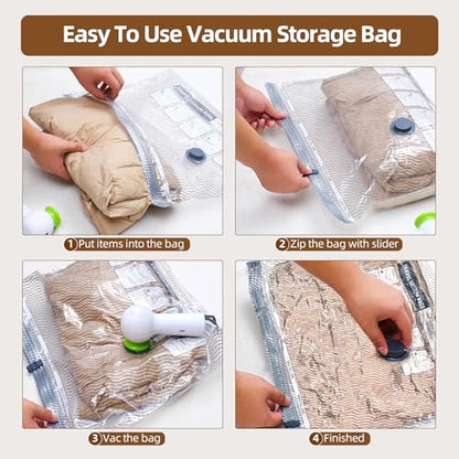 Travel Vacuum Storage Bags, 6 Pack Carry-On Size for Luggage and Suitcase, Vacuum Storage Bags, Vacuum for Bags Storage, Space Saver for Clothes & Clothing - 80% Space Saver(No pump) - style: 6 Vacuum Bags