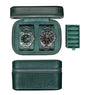 2 Watch Travel box Real Top-grain Leather Two Watch Roll Case for Man and Women Watch Packing Box Storage Organizer with Suede to Protection Zipper Fit All Watches Up to 60mm (2W-Z-GR) - color: 2W-Z-GRR