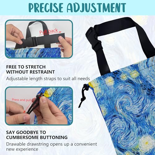 Car Garbage Bag Starry Night Hanging Canvas Car Trash Bag Waterproof Drawstring Car Back Seat Organizer for Car Back Front Seat Console with Adjustable Buckle - color: Starry Night