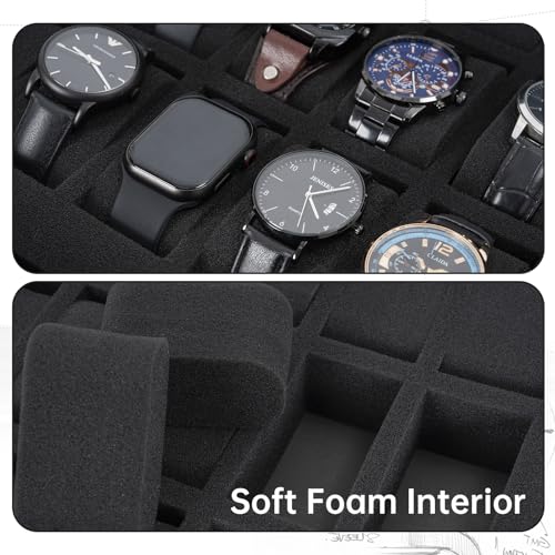 42 slots watch storage box, portable hard watch travel box, watch storage display storage box, padded watch portable box for watches - size: 42 Slots