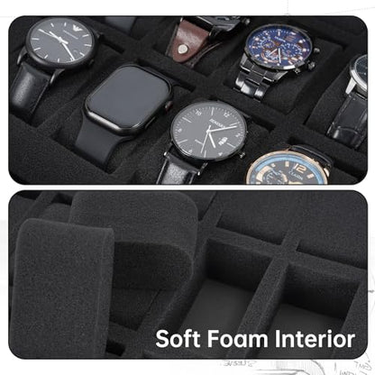 42 slots watch storage box, portable hard watch travel box, watch storage display storage box, padded watch portable box for watches - size: 42 Slots