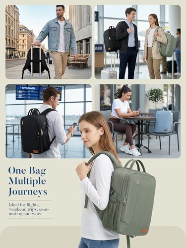 Lossga Travel Backpack, 18x14x8 Spirit Airlines Personal Item Travel Bag, Carry On Backpack Flight Aproved, Weekender Bags for Women and Men, 30L Water Resistant Lightweight Travel Backpacks - color: Black, size: 30L