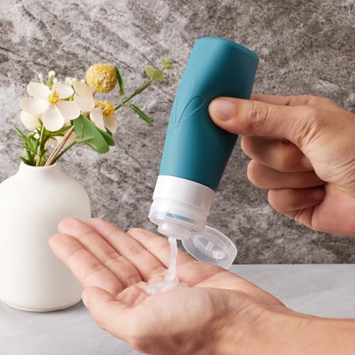 INSFIT 17 Pack Travel Bottles for Toiletries, TSA Approved 3oz 2oz Travel Size Toiletries, BPA Free Leak Proof Squeezable Silicone Tubes Travel Essentials for Shampoo Conditioner Lotion Soap - color: Green