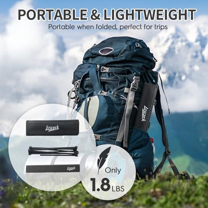 JOUYEK Small Camping Table, Ultralight Aluminum Folding Table with Carrying Bag, Portable & Lightweight Camping Side Table for Outdoor Camping, Picnic, Beach and Fishing, Black - color: Black