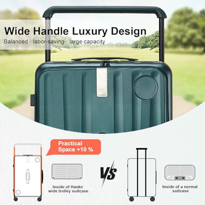 Hanke Multifunctional 26 Inch Hard Shell Suitcases with Wheels Travel Approved Luggage Large Rolling Suitcase Checked Luggage for Women Men(Blackish Green) - color: Blackish Green, size: Multifunctional Checked 26 Inch