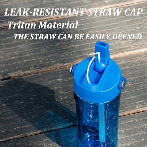 GOPPUS 20oz Clear Water Bottle with Flip Straw, Lightweight, Leakproof, Easy Carry and BPA-Free, Tritan Water Bottlefor Sport, Travel, Outside (Navy) - color: Navy, size: 20 Ounces