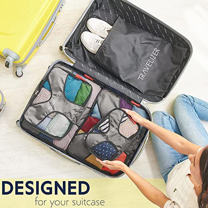 Travel Packing Cubes 5 pcs Luggage Organizer Set for Bag & Suitcase - color: Grey