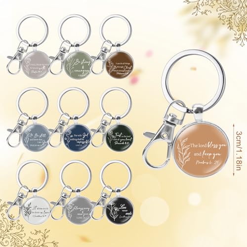 20 Pcs Christian Cosmetic Bags for Women Religious Gifts Canvas Pencil Pouch Makeup Bags with Bible Verse Keychains for Women Mother Employee Christmas Gift - style: Christian