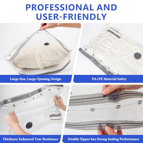 Vacuum Seal Bags for Clothing Travel with Rechargeable Air Pump, Carry-on Size Vacuum Bags for Travel, Space Saver for Clothes 18 Combo Size - size: 18 Combo Size