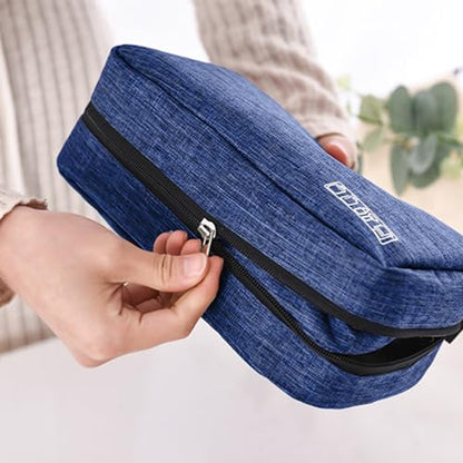 Travel toilet bag is used to store toiletries, Suitable for short-term travel use hanging toilet bag (Navy blue) - color: Navy blue