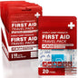 EVERLIT CARE Travel Bandage Pack | 12 Individual Packets, Bulk Portable Mini First Aid Kit with 20 On-the-Go Essentials | Compact Water-Resistant Reusable Pouch to Clean, Cover & Protect