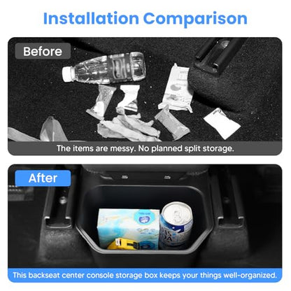 Shademax Custom for 2025 2026 Tesla Model Y Trash Can, Model Y Juniper Rear Center Console Organizer with Lid Cover, Backseat Storage Box Garbage Can Bin for 2026 Model Y Juniper Launch Accessories
