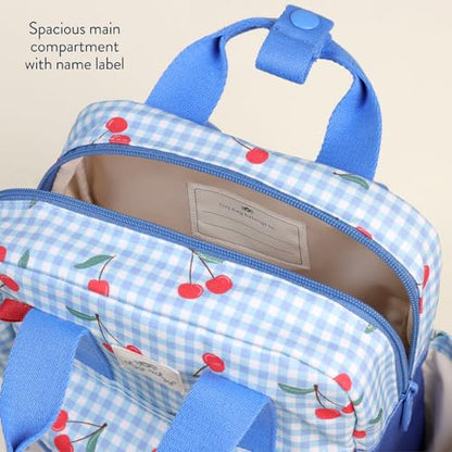 Itzy Ritzy Toddler Backpack - Daycare Bag - Features Adjustable Shoulder Straps, 2 Side Pockets & Spacious Interior with Wipeable Fabric Lining & Name Label, Cherry - color: Cherry