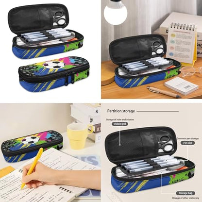 Boys Kids Backpack and Pencil Case Bundle,Football 3pcs Backpacks with Lunch Box for School Camping Hiking, Back to School for Boys, Lightweight School Bookbags - color: Football -2