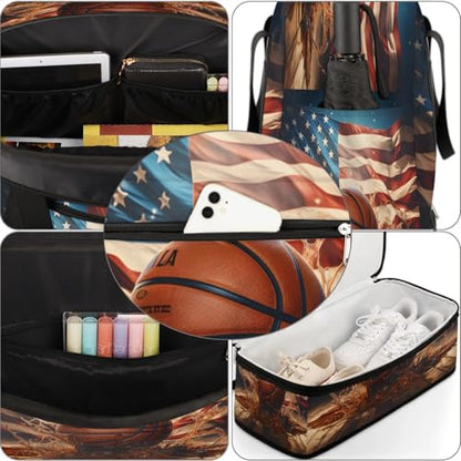 Travel Duffel Bag Basketball Design Weekender Bag with Shoe Compartment Foldable Overnight Bags for Travel Sports Lightweight Gym Bags for Men Women - color: Basketball Design