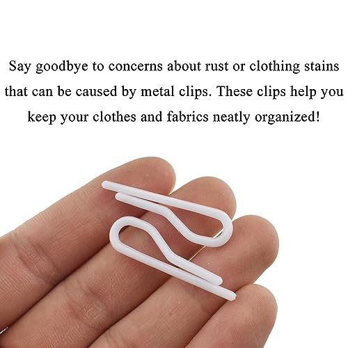 HAHIYO 1.4inch/35mm 200Pcs White Plastic U Shape Alligator Clip - Toothless Clothespin Fabric Clip Garment Shirt Folding Clip for Sewing Room Folding Sock Tie Pant Securing Fabric to Comic Board - size: White - 1.4 inches - 200 Count - Toothless