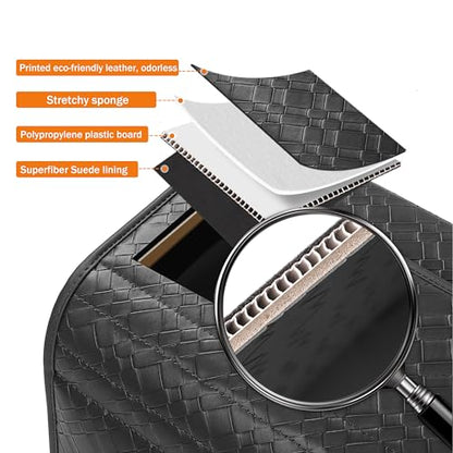 Trunk Organizer for suv,car storage organizer,lid Box,PU Leather & PP Honeycomb Board,Fixed with screws extremely sturdy,Collapsible and Adjustable,15''L x 13''W x 12.4''H,2K inches³(size B) - size: Reinforced: 15"L×13"W×12.4"H, 40lbs, 2K in³