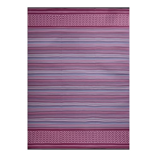 Reversible Outdoor/Indoor Plastic Rug Plastic Straw Rug Waterproof Portable Mat, Easy to Clean and Fold,Perfect for Garden, Patio, Picnic, Decking-（Pink Purple,8x10Ft） - color: Pink Purple, size: 8 x 10 feet
