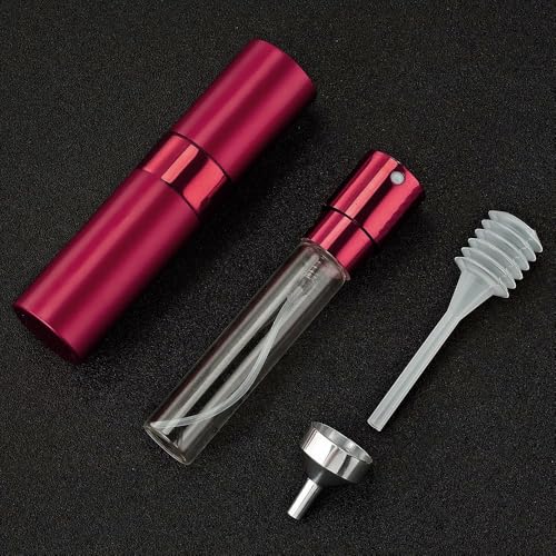 LISAPACK 8ML Atomizer Perfume Spray Bottle for Travel, Empty Refillable Cologne Dispenser, Portable Sprayer (Wine Red) - color: Wine Red