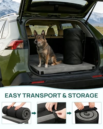 Releep 3 Inch Dual-Sided Memory Foam Camping Mattress, Waterproof Camping Sleeping Pad with Portable Pillow & Carry Bag, Roll Up Cot Mattress Mat for Guest Bed/Car/Tent - size: Single: 75*30*3"