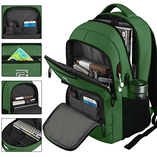 Volher Laptop Backpack,Business Travel Anti Theft Slim Durable Laptops Backpack,Water Resistant College Computer Bag for Women & Men Fits 15.6 Inch Laptop and Notebook-Green - color: Green, size: 15.6 Inch, style: Laptop