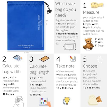 PALTERWEAR Drawstring Bag with Toggle - Nylon Cinch and Ditty Pouch Six-Pack (Blue, 6 x 8 Inch, Set of 6) - color: Blue, size: 6 x 8 Inch