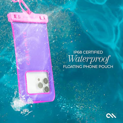 Case-Mate IP68 Waterproof Phone Pouch - Floating Waterproof Phone Case w/Crossbody Lanyard - Beach Cruise Ship Travel Essentials - Compatible with All Devices - Touchscreen Friendly - Purple Paradise - color: Purple Paradise