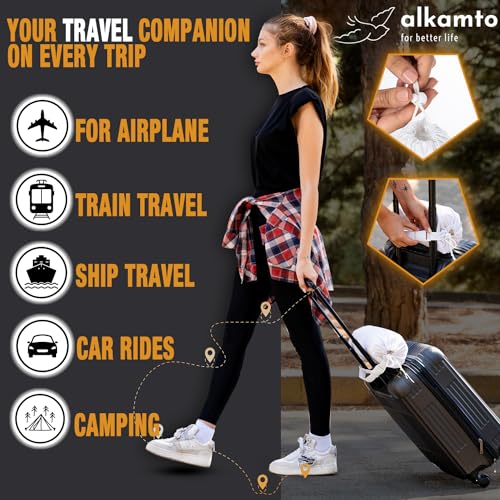 alkamto Travel & Camping Comfortable Memory Foam Pillow – Easy to Carry Portable Bag – Temperature Regulating Pillow Case (Pink Contour + Extra Cover) - size: Pink Contour Travel + Extra Cover