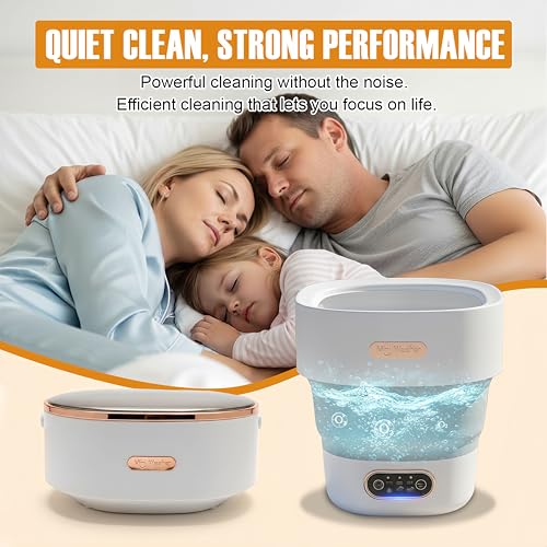 Portable Foldable Washing Machine, 13L Mini Washer with Spin Basket | For Socks, Underwear & Baby Clothes | Compact for Apartment, Dorm, Travel | Khaki
