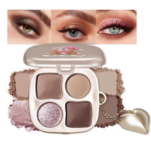 Cool Neutral Eyeshadow Palette with Mirror – Matte & Glitter High Pigment Blendable Long-Lasting Mini Everyday Eye, Mauve Smokey & Purple Contour Makeup Palette, Perfect for Blue, Green & Brown Eyes - color: A04