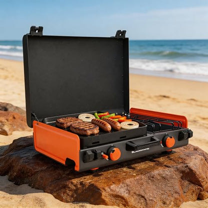 Replacement Grill Lid for Blackstone Adventure Ready 12 x 14 Side Burner and 20 x 14 2 Burner Camping Griddle, Heavy Duty Hood Cover with Reinforced Hinges, Griddle Lid for Blackstone Camping Griddle - size: Griddle lid