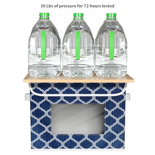 Univivi Fabric Foldable Storage Boxes [4-Pack] Large Collapsible Stackable Storage Bins with Lids, Closet Organizers and Storage Cube Basket for Home, Office, Bedroom (Blue Lantern, 17”x 12” x 12”) - color: Blue Lantern, size: 17''-4 Pack