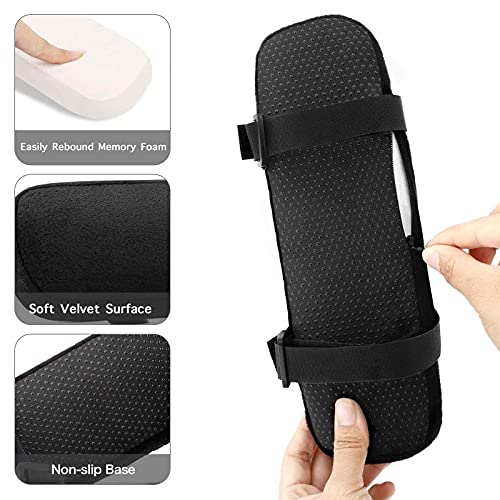 MOSISO Chair Armrest Pads (2 Pack), Memory Foam Home/Office Chair Arm Rest Covers Comfy Computer Gaming Elbow Cushion Removable Washable Elbow Support Forearm Pressure Relief, Black - color: Black