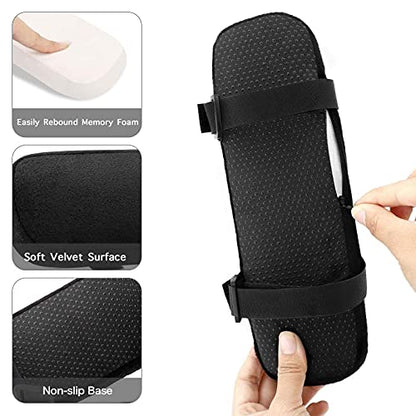 MOSISO Chair Armrest Pads (2 Pack), Memory Foam Home/Office Chair Arm Rest Covers Comfy Computer Gaming Elbow Cushion Removable Washable Elbow Support Forearm Pressure Relief, Black - color: Black