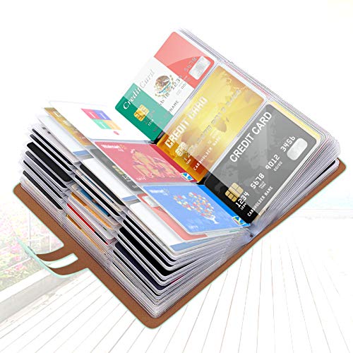 Padike RFID Credit Card Holder Business Card Organizer Business Card Holder, with 96 Card Slots Credit Card Protector for Managing Your Different Cards to Prevent Loss or Damage (Light green) - color: Light green