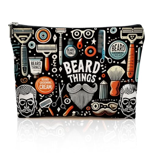 Mens Cosmetic Bag Mens Grooming Bag Travel Toiletry Bags for Men Beard Things Zipper Makeup Pouch Beard Stuff Makeup Bags for Boy Teens Son Husband Father Grandfather Father's Day Birthday Gifts - color: Multicolor 0003