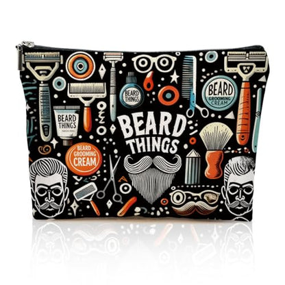 Mens Cosmetic Bag Mens Grooming Bag Travel Toiletry Bags for Men Beard Things Zipper Makeup Pouch Beard Stuff Makeup Bags for Boy Teens Son Husband Father Grandfather Father's Day Birthday Gifts - color: Multicolor 0003