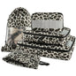 U+U 5 Set Packing Cubes for Travel Essentials Ultralight Luggage Packing Organizers with Laundry Bag and Shoe Bag for Vacation, Business Trip and Camping (Leopard) - color: Leopard