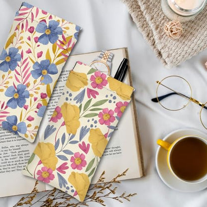 Eyeglass Cases 4 Pack,Boho Floral Pattern Sunglasses Case,PU Leather Soft Eye Glass Pouch for Women Men Student - color: Pink-floral