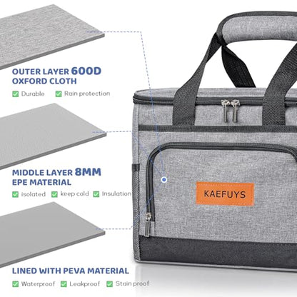 Insulated Cooler Bag for Men Women, 15L Soft Cooler Bag with Adjustable Shoulder Strap, Leakproof for Work, Camping, Travel, Picnic