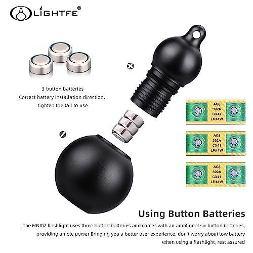 Mini Flashlight Keychain Jewelry Mini Light Handheld Emergency Light (Mini02 Black) - color: Mini02-black