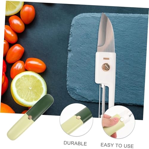 2 in 1 Stainless Steel Fruit & Vegetable Knife, Dual-Use Portable Peeling Knife, Kitchen and travel Specific Fruit Tools (Orange)