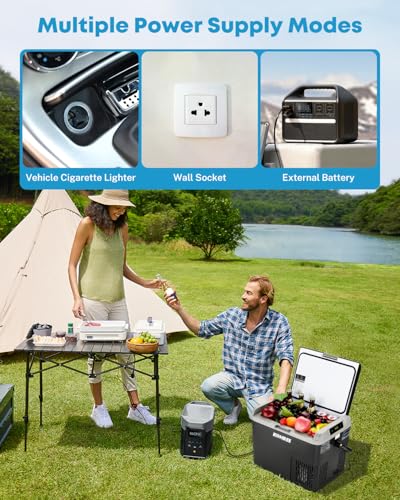 Kohree 12 Volt Car Refrigerator, 19QT(18L) Car Fridge with Large Handle, -4℉~68℉ 12V Electric Cooler 12/24V DC 12/24V DC, 110-240V AC Compressor Portable Freezer for Camping Road Trips Travel - size: 19Qt